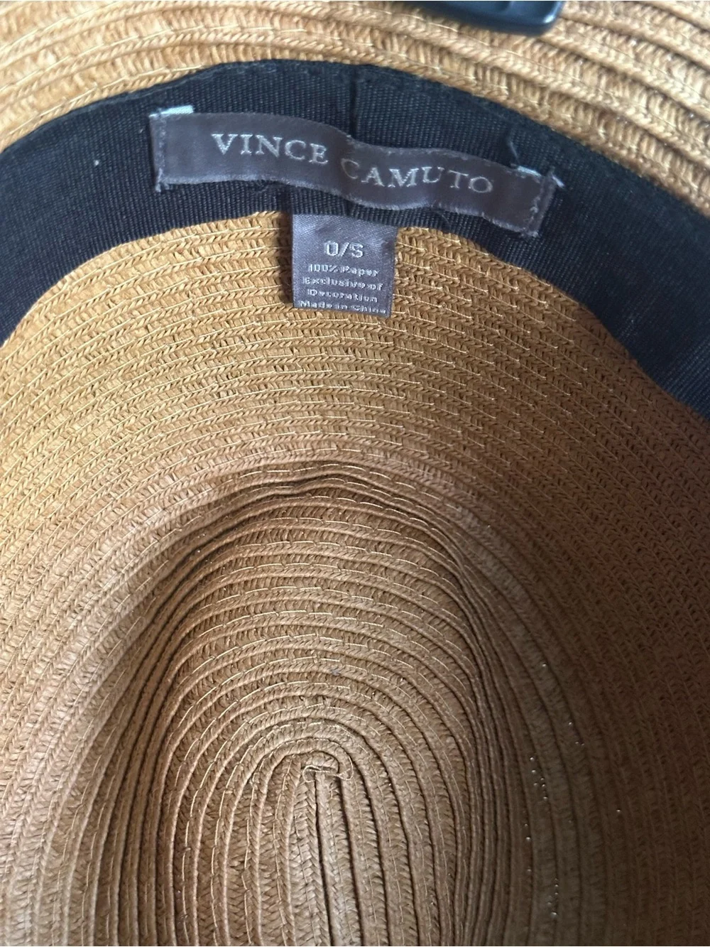 Vince Camuto Tan Straw Fedora Hat